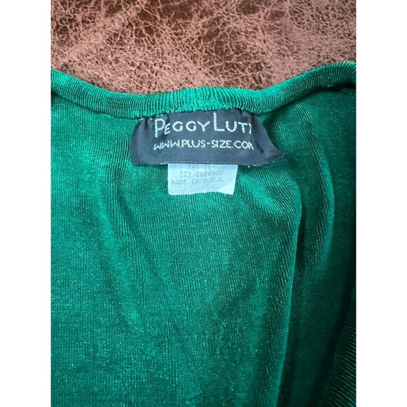 Plus By Peggy Lutz Green Textured Slinky Cardigan Short Sleeve Top Set 18/20 - Picture 2 of 11
